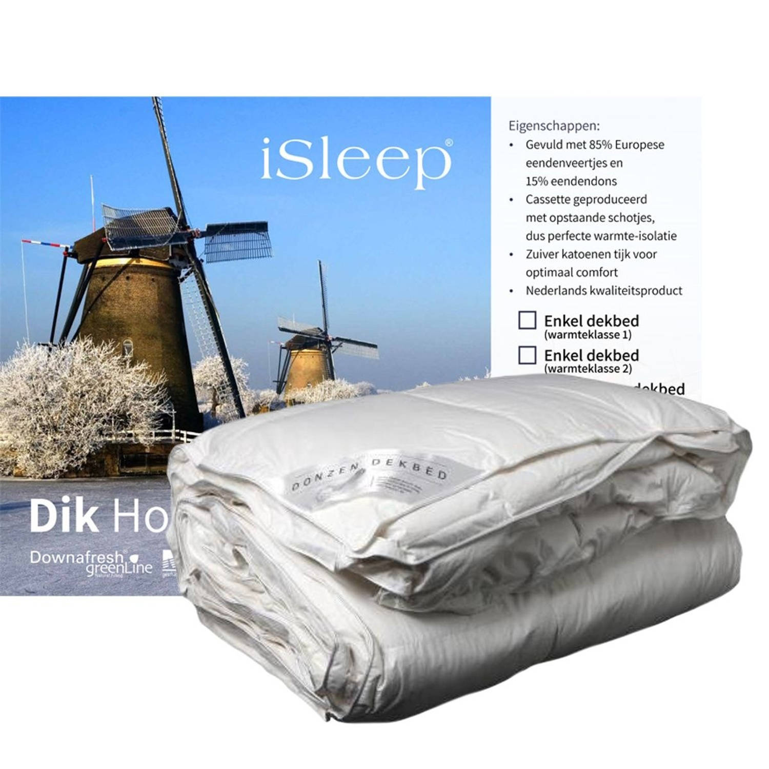 iSleep 4-Seizoenen Dekbed 15% Dons - Litsjumeaux XL - 260x220
