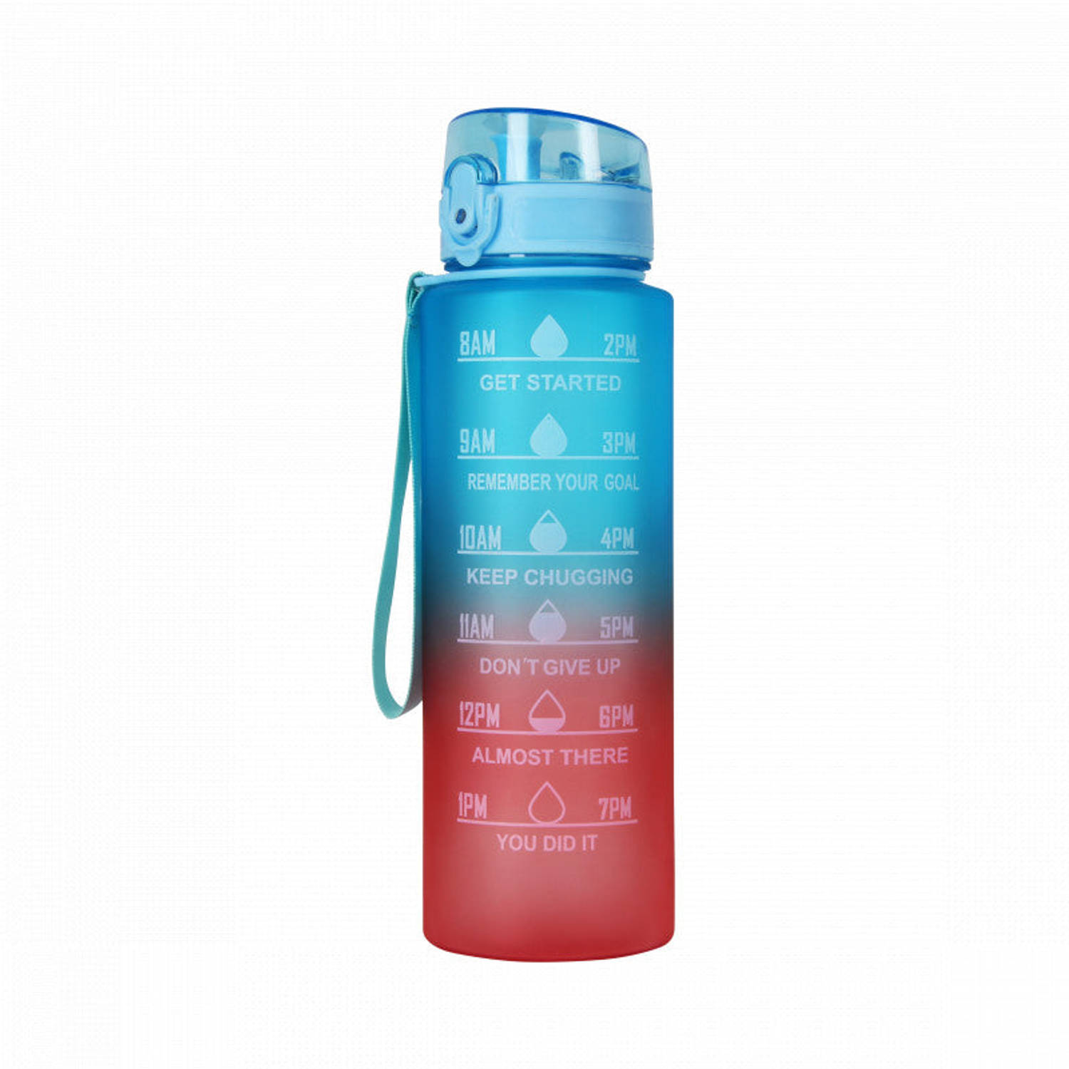 Niceey Waterfles - Drinkfles met Tijdmarkeringen - 1 Liter - BPA vrij