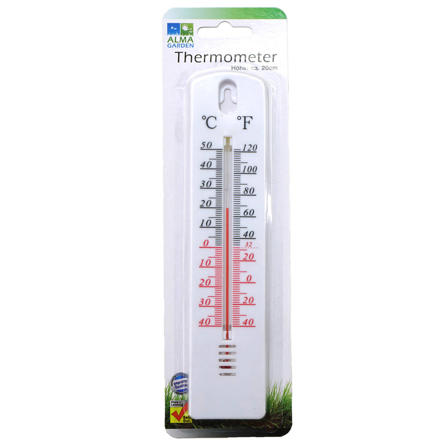 Alma Garden Thermometer Binnen-buiten Plastic Wit 21 Cm