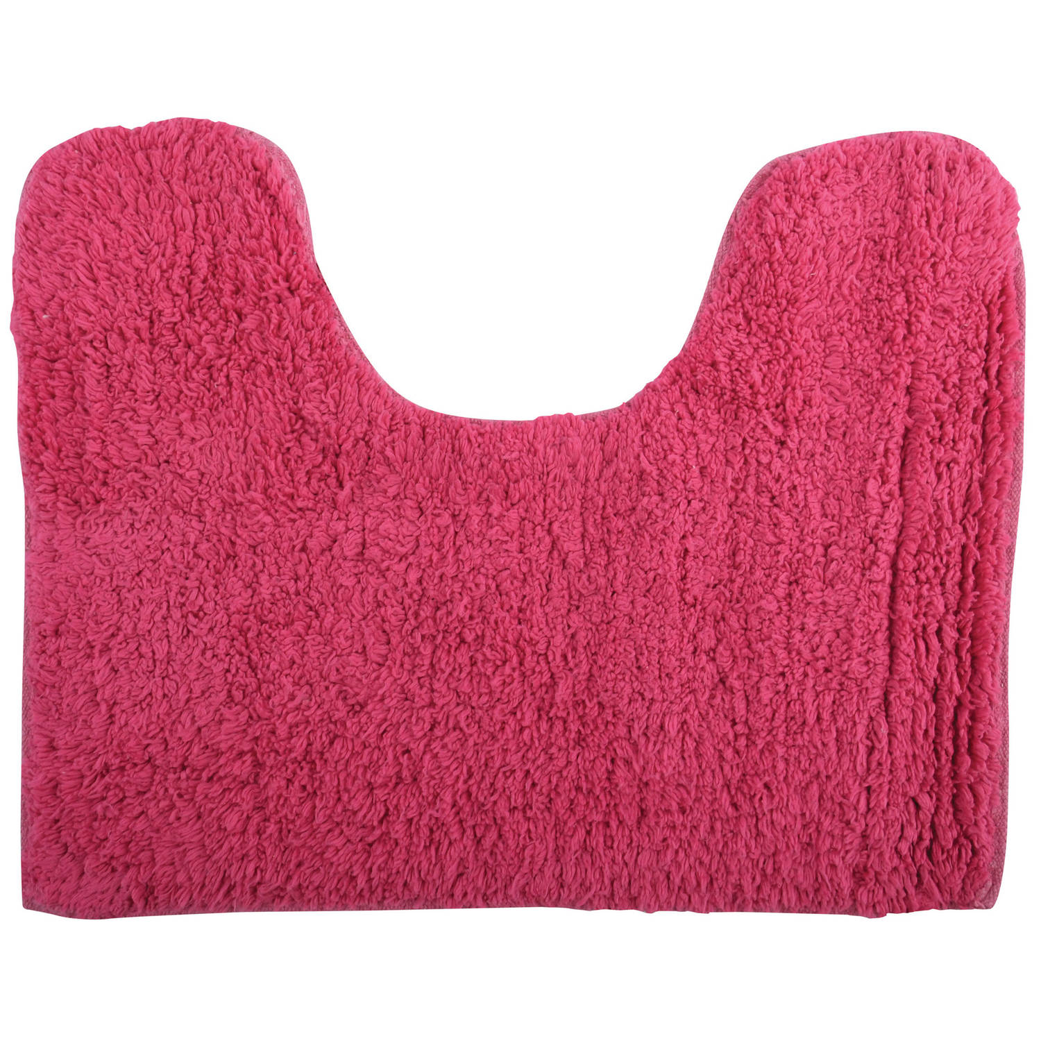 MSV WC/Badkamerkleed/badmat - voor op de vloer - fuchsia roze - 45 x 35 cm - polyester/katoen