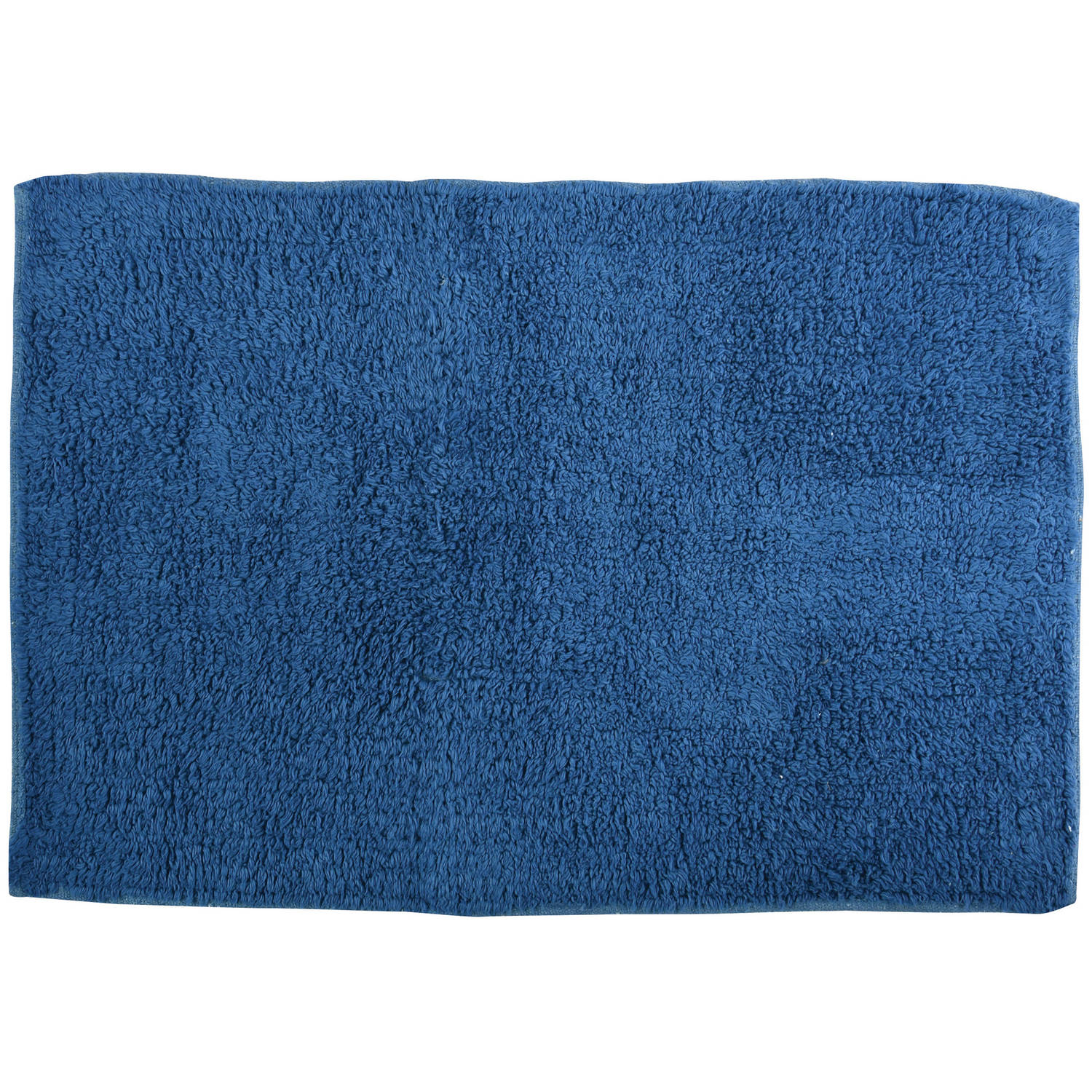 MSV Badkamerkleedje/badmat - voor op de vloer - blauw - 45 x 70 cm - polyester/katoen