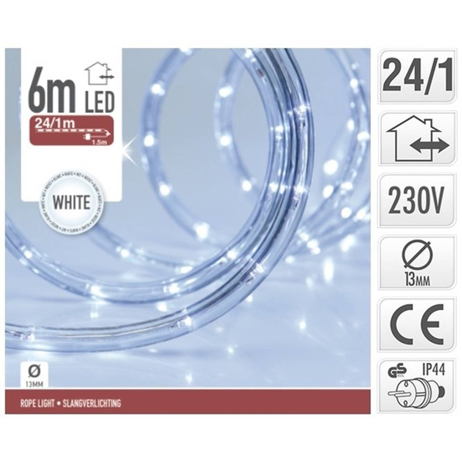 Home & Styling Lichtslang Kerstverlichting 1,2 Cm 6 Meter Wit