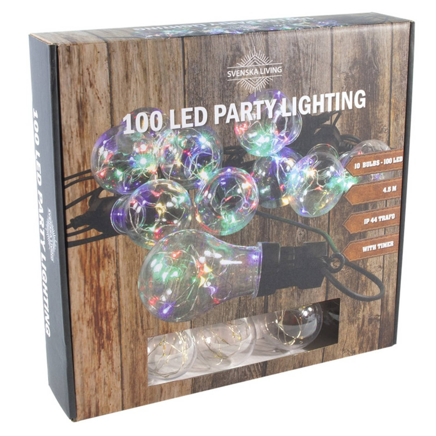 Tuinverlichting feestlampjes lichtsnoer met 10 bolletjes Lichtsnoeren