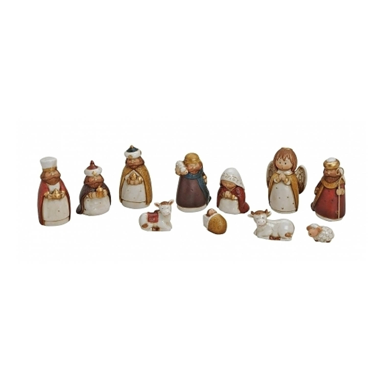 Kerstgroep Keramiek met mini figuurtjes set 11 -dlg