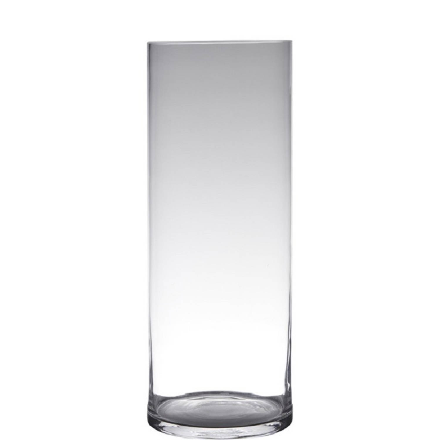 Transparante Home-basics Cylinder Vorm Vaas-vazen Van Glas 50 X 19 Cm Vazen