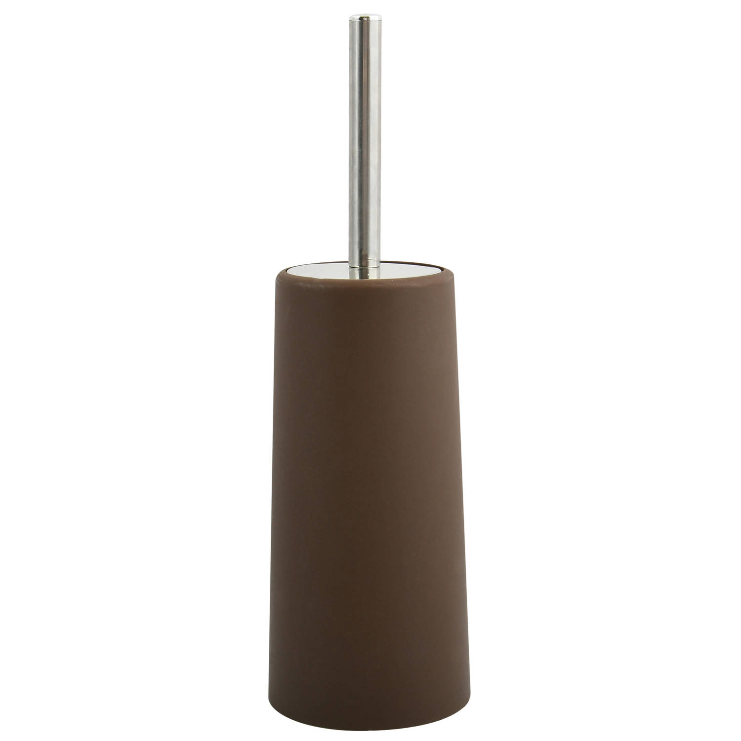 MSV Toiletborstel in houder/WC-borstel - kastanje bruin - kunststof - 35 cm