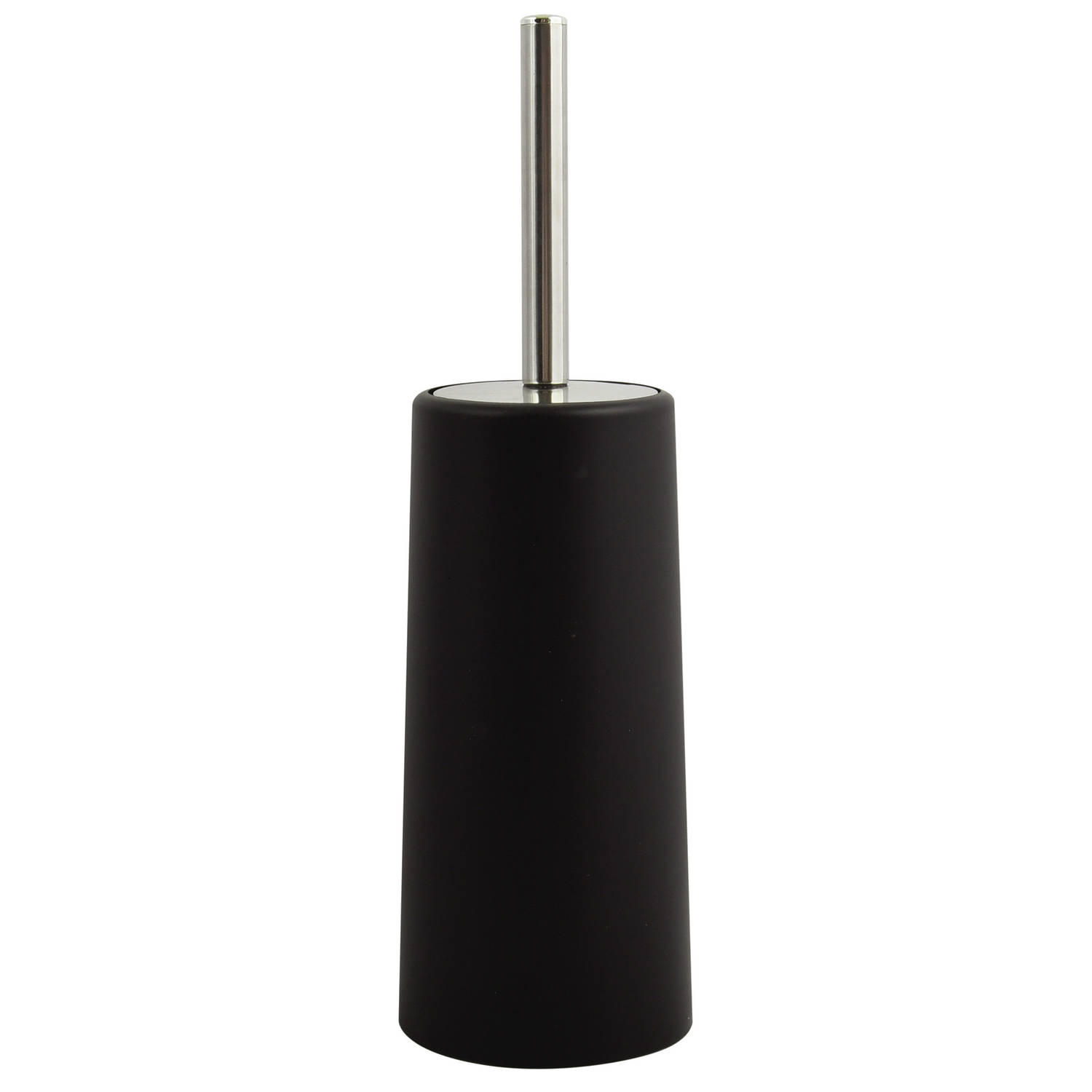 MSV Toiletborstel in houder/WC-borstel - zwart - kunststof - 35 cm