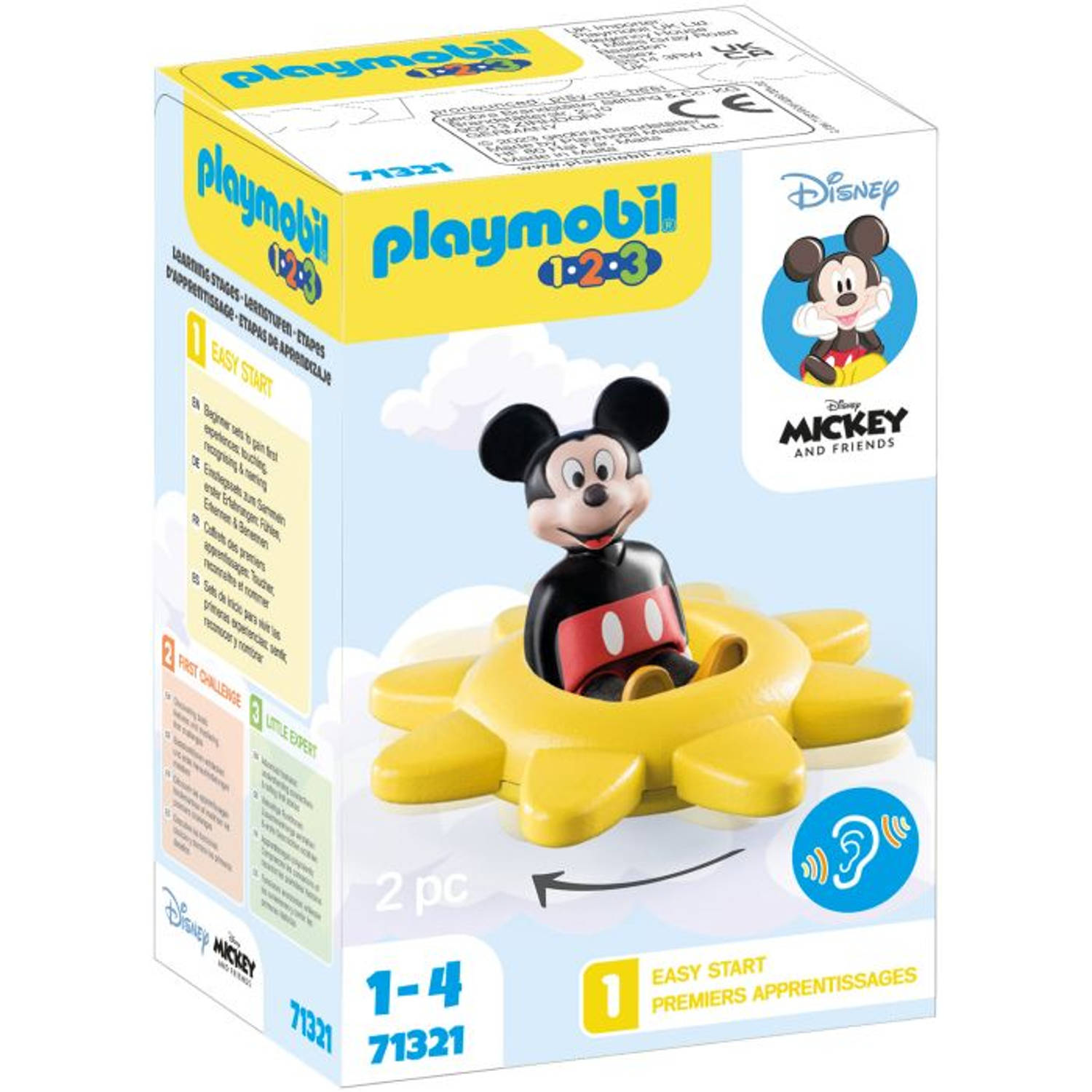 Playmobil® Constructie-speelset Mickey's draaiende zon met ratelfunctie (71321), Playmobil 1-2-3 Gem