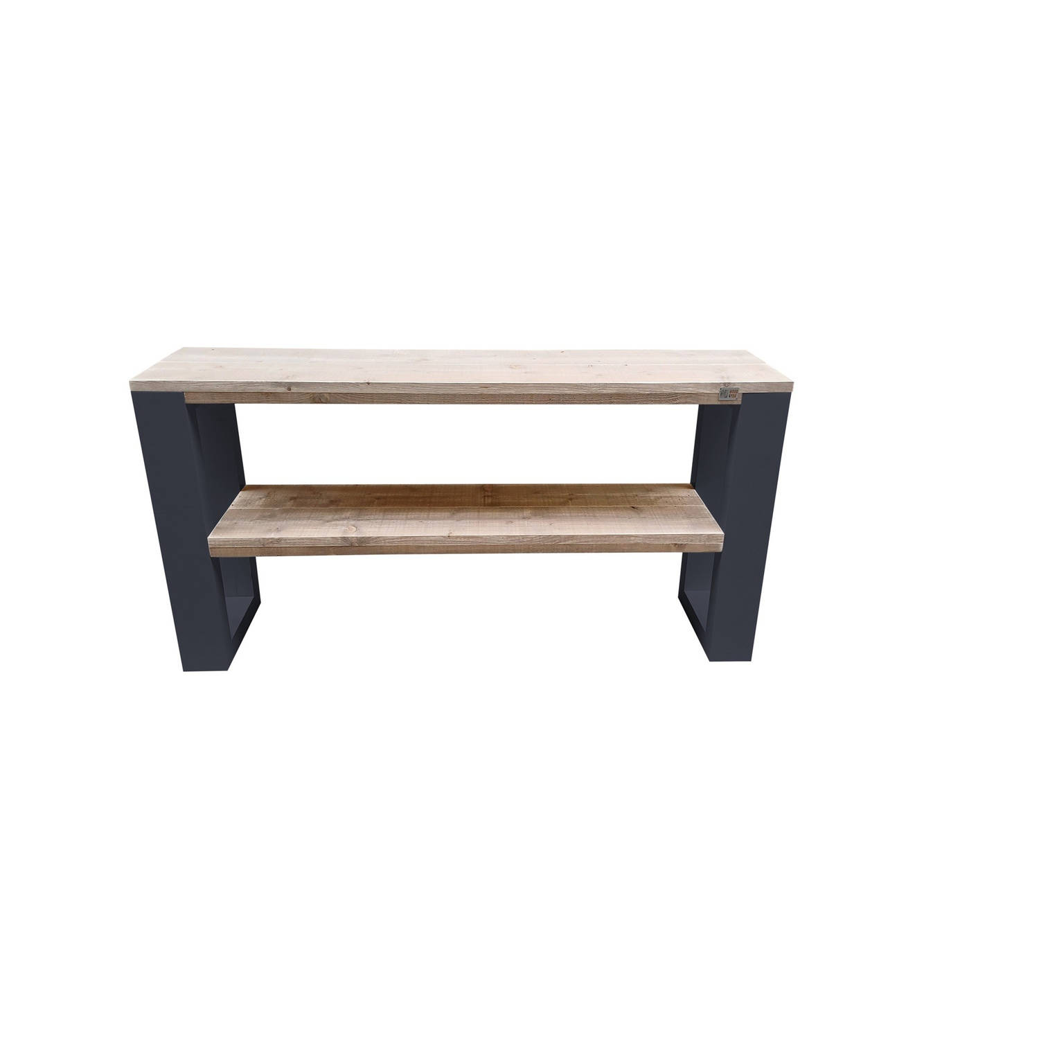 Wood4you Side table New Orleans industrial wood - Antraciet Eettafels 180 cm Bijzettafel