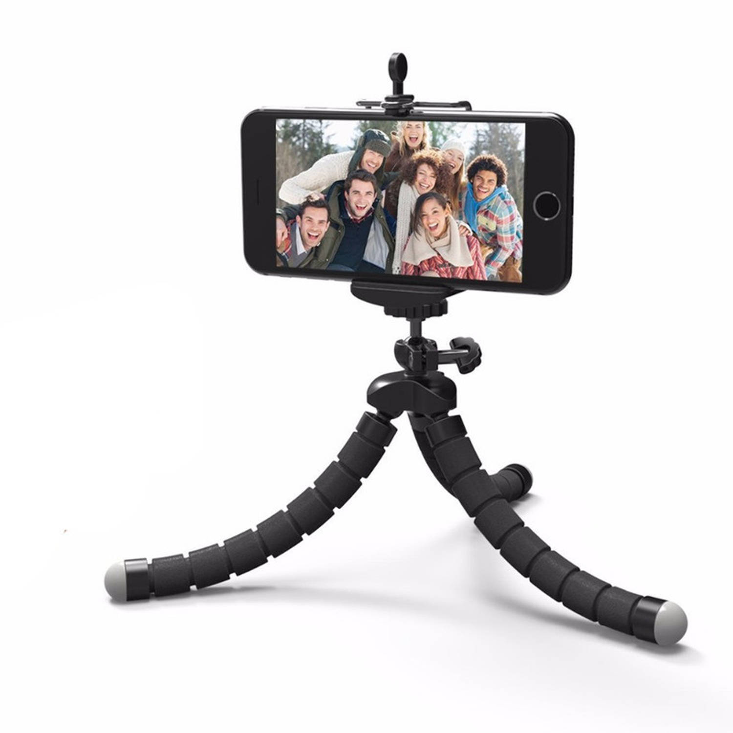Statief Smartphone Tripod Iphone Samsung Camera Telefoon Incl. Telefoon Houder Zwart (2 in 1)