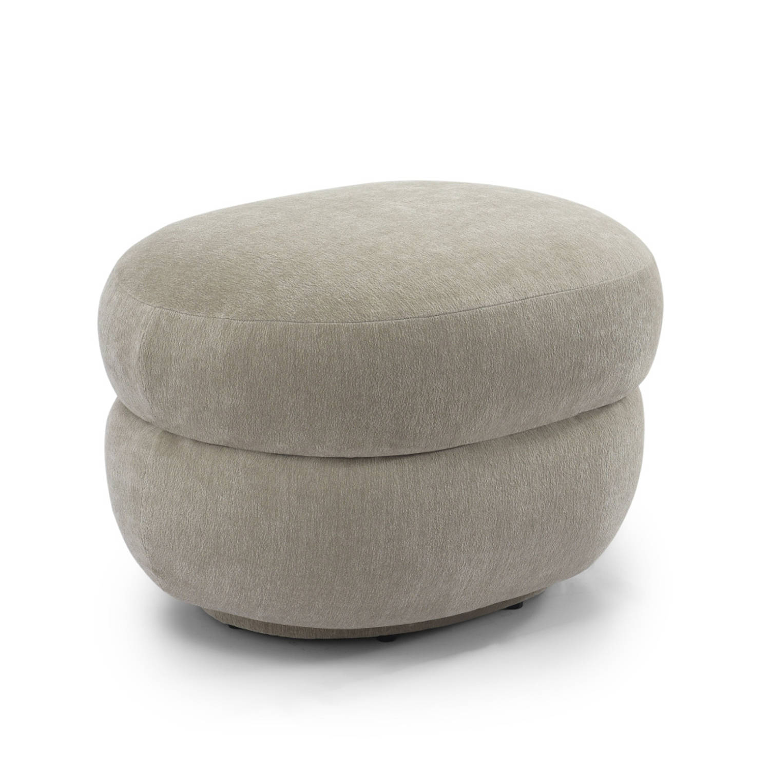 Bronx71® Hocker Mia ovaal chenille taupe