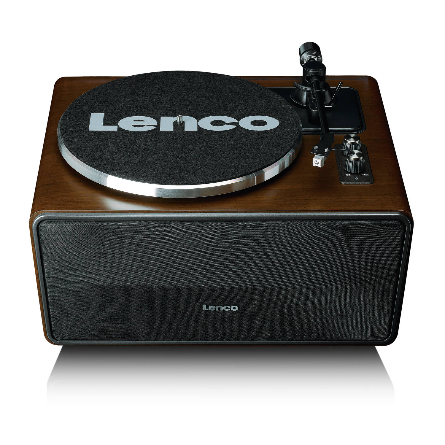 Lenco LS-470WA - Platenspeler met ingebouwde 80W Speakers en Bluetooth - Walnoot