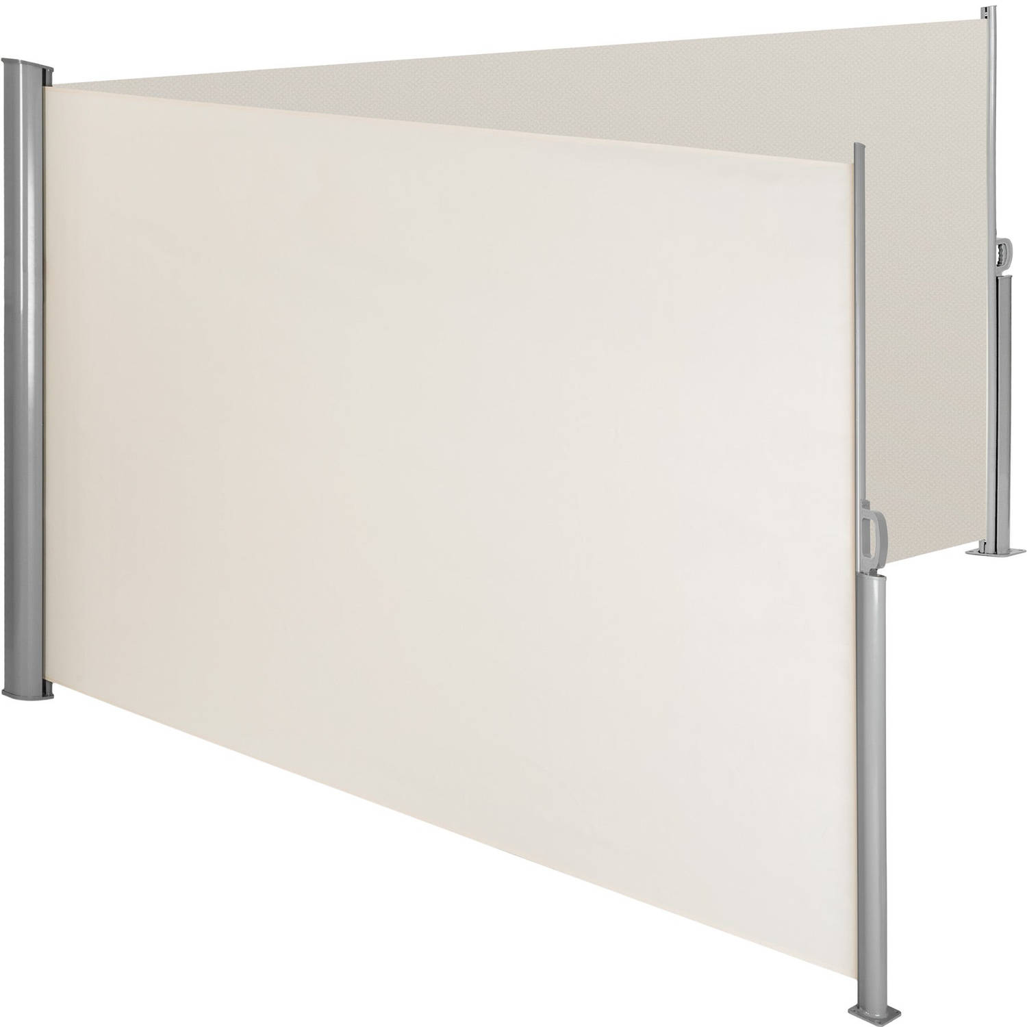 tectake® - aluminium windscherm - dubbel - 200 x 600 cm - beige - 402339