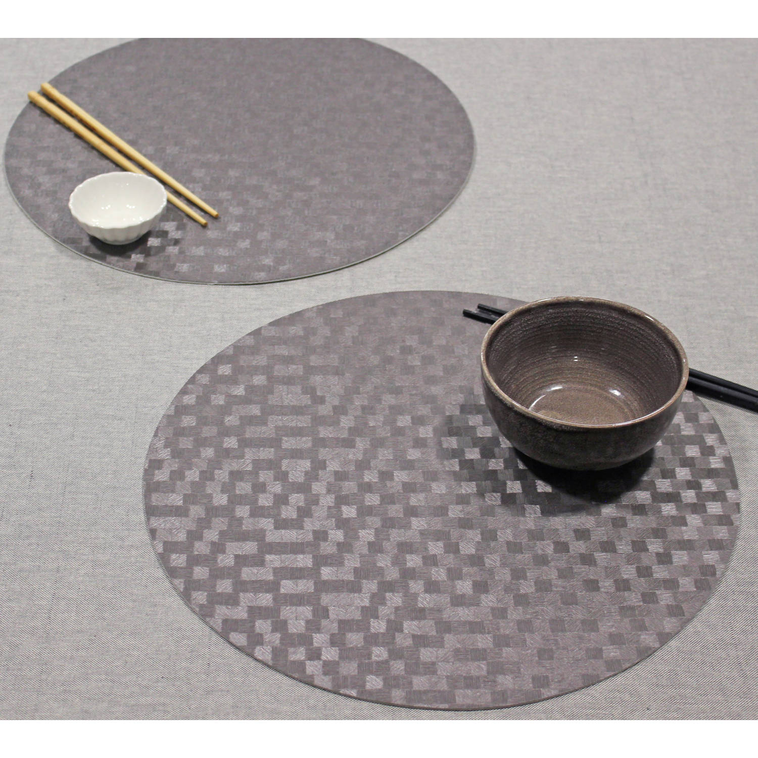 Wicotex-Placemats Dijon stone-rond-Placemat easy to clean 12stuks