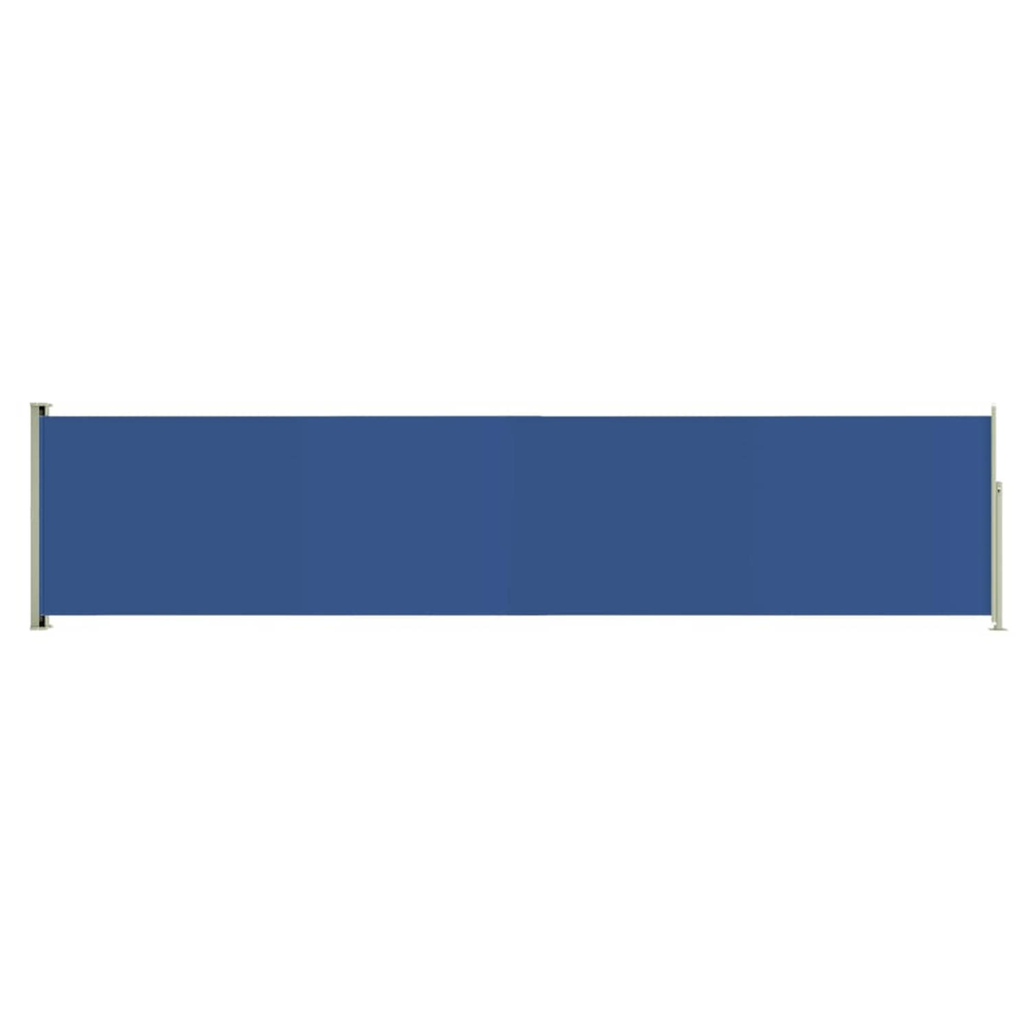 vidaXL Tuinscherm uittrekbaar 140x600 cm blauw