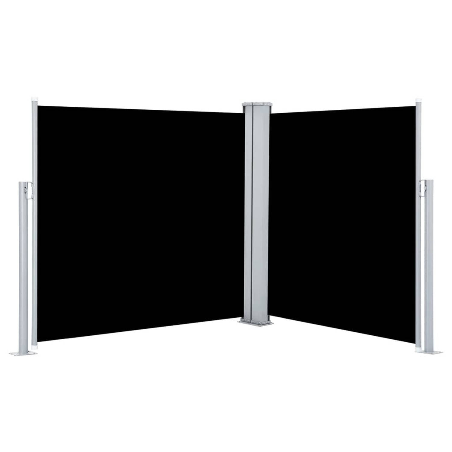 vidaXL Tuinscherm uittrekbaar 117x600 cm zwart