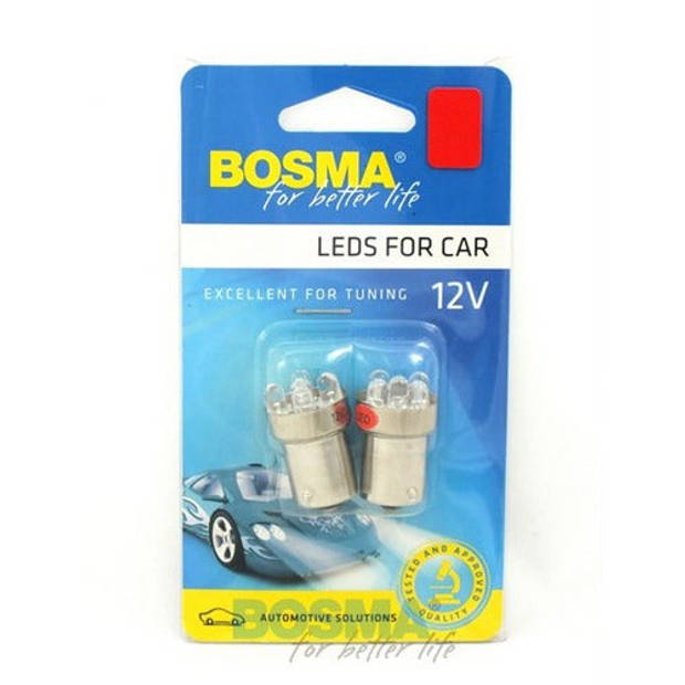 Bosma Kaart a 2 5-led lamp 12v ba15s rood