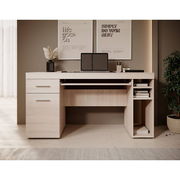 Meubella Bureau Acta - Eiken - 145 cm