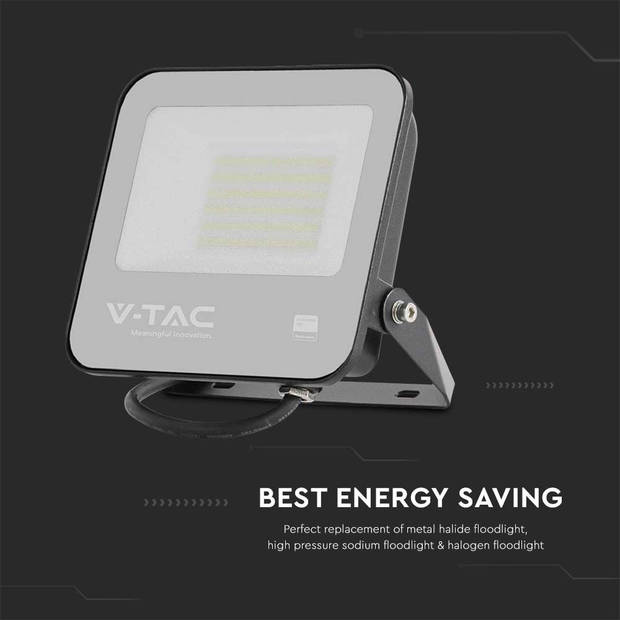 V-TAC VT-4455-B Zwarte LED Schijnwerpers - Samsung - IP65 - 50W - 5740 Lumen - 4000K - 5 Jaar