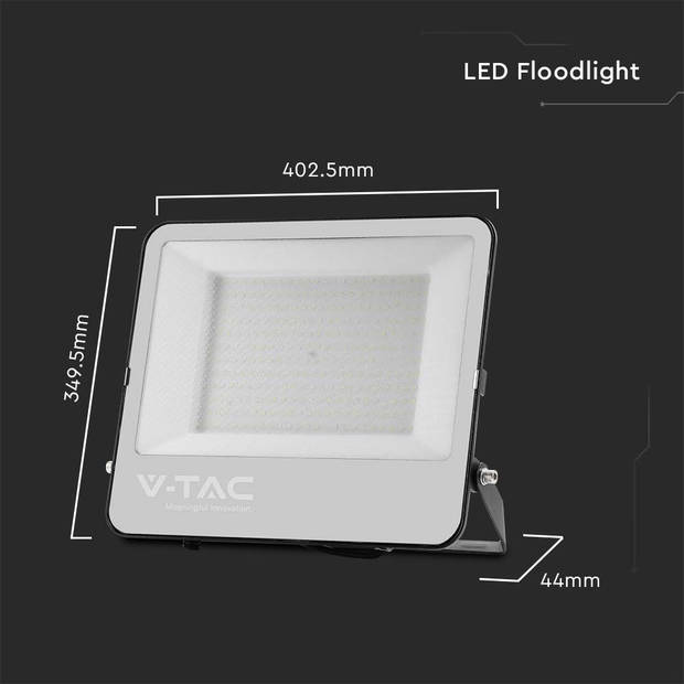 V-TAC VT-44205 Zwarte LED Schijnwerpers - 185lm/w - IP65 - 200W - 37000 Lumen - 4000K