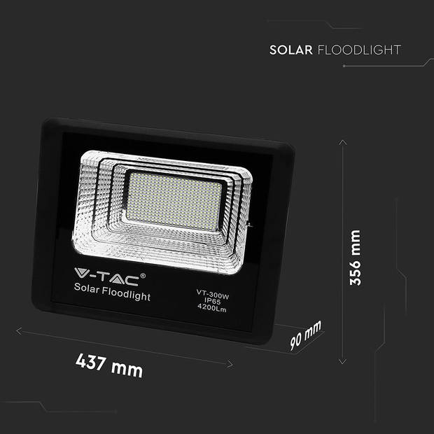 V-TAC 0 Schijnwerpers op zonne-energie - 50W - Zwart - IP65 - 4200 Lumen - 6000K