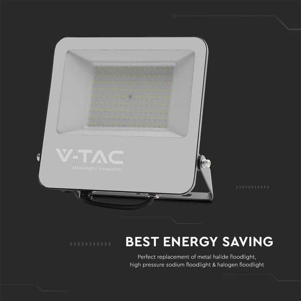 V-TAC Zwarte LED Schijnwerpers - 185lm/w - IP65 - 100W - 18500 Lumen - 6500K