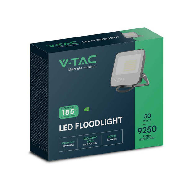 V-TAC VT-4456 Zwarte LED Schijnwerpers - 185lm/w - IP65 - 50W - 9250 Lumen - 6500K