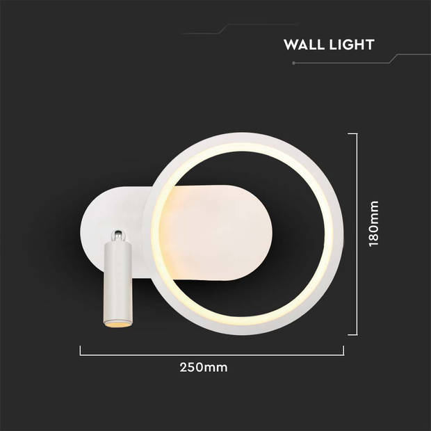 V-TAC VT-7906-B Designer wandlamp - IP20 - Zwart - 14W - 1500 Lumen - 4000K