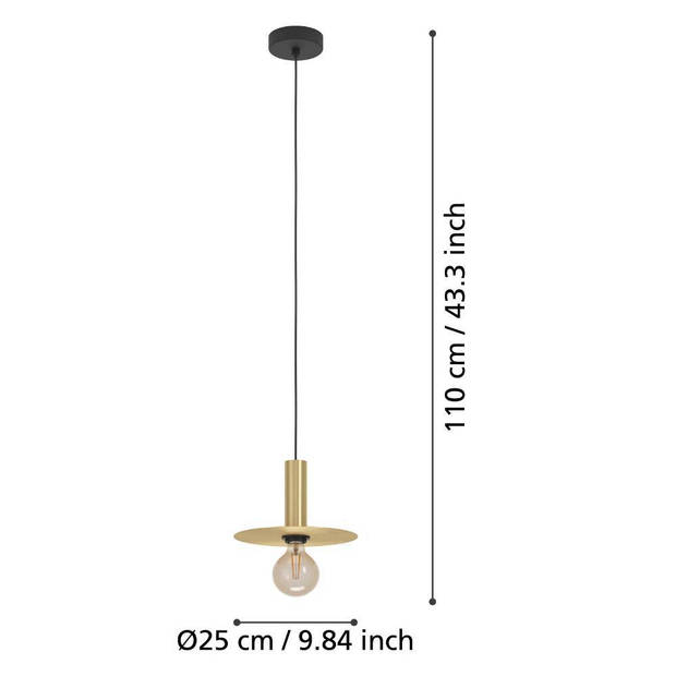 EGLO Escandell Hanglamp - E27 - 25 cm - Zwart;Goud