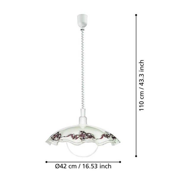 EGLO Vetro Hanglamp - E27 - Ø 10.5 cm - Wit