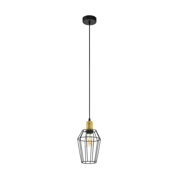 EGLO Denham Hanglamp - E27 - 15.5 cm - Zwart;Bruin