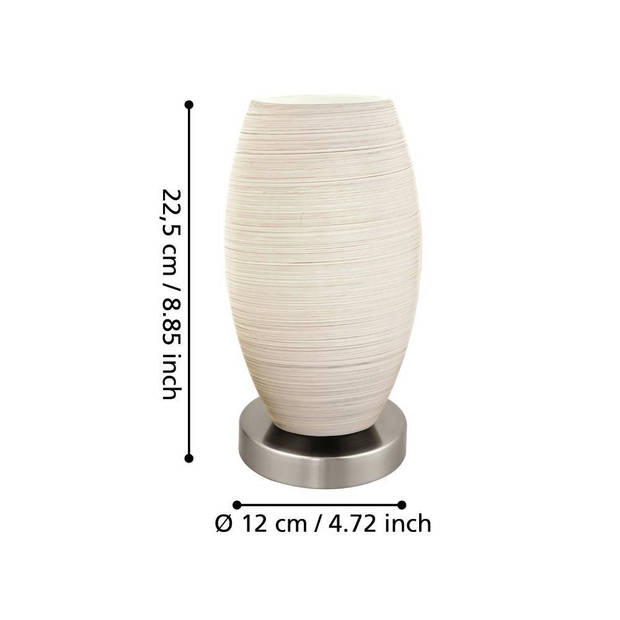 EGLO Batista 3 Tafellamp - E27 - 12 cm - Nikkelmat