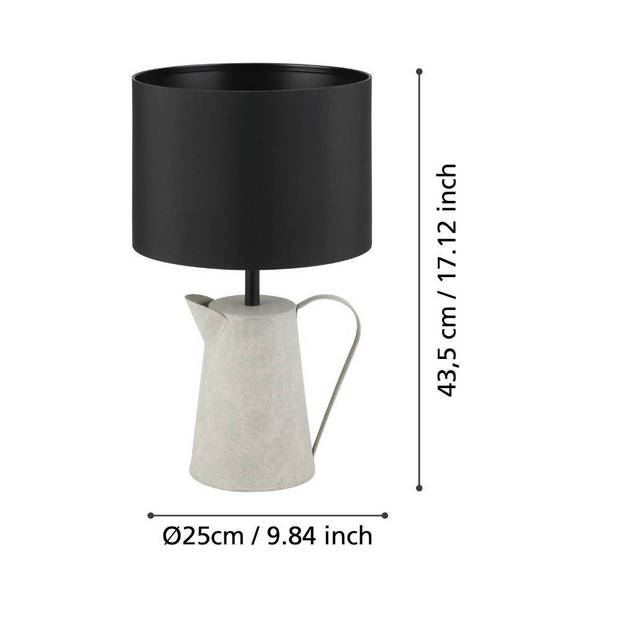 EGLO Kensal Tafellamp - E27 - Ø 20 cm - Zwart;Grijs