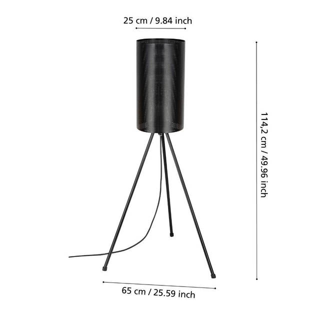 EGLO Ladunara Staande lamp buiten - E27 - Ø 57 cm - Zwart