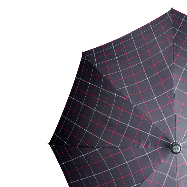 Gastrock Verstelbare wandelstok paraplu - 104 cm doorsnede - Polyesterdoek - Lengte 92 cm - 5 standen - Zwart geblokt