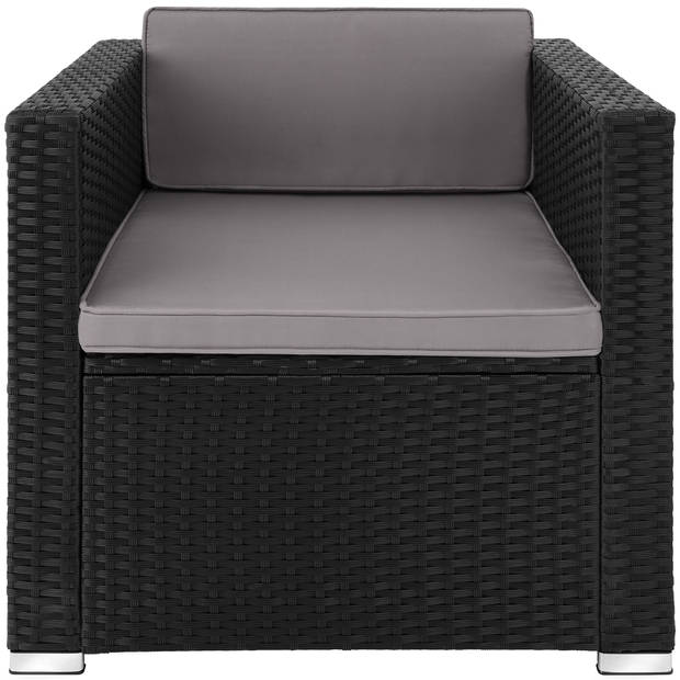 tectake® - Wicker fauteuil Lignano - zwart - 404789