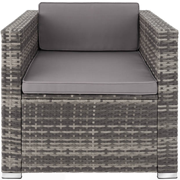 tectake® - Wicker fauteuil Lignano - grijs - 404783