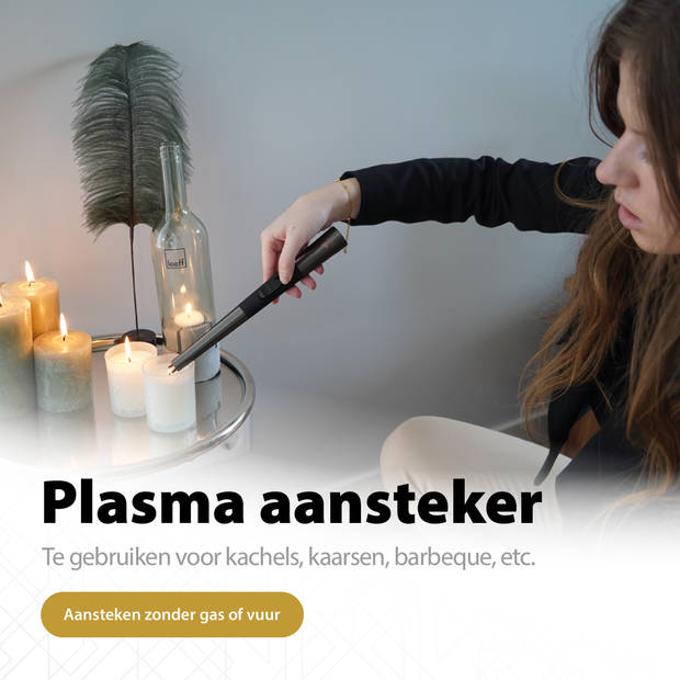 Oplaadbare Elektrische Aansteker - Plasma Aansteker – Luxe Aansteker - Inclusief Cadeauverpakking - BBQ - Zwart