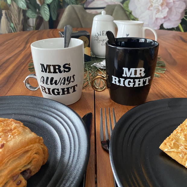 Porseleinen mokken Mr Right & Mrs Always Right - Original