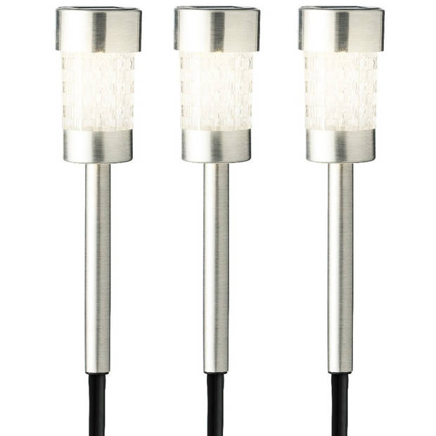 1x Buitenlampen/tuinlampen 26 cm zilver op steker - Prikspotjes