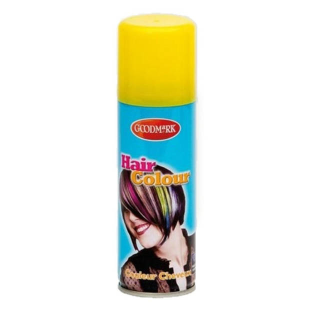 Carnaval verkleed haar verf/spray geel 125 ml - Verkleedhaarkleuring