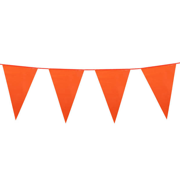Oranje vlaggenlijn - 25 meter - 40 vlaggen - kunststof - Vlaggenlijnen