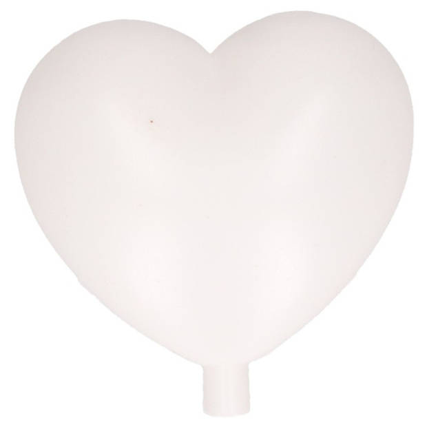 1x Plastic witte hartjes 9 cm decoratie/versiering - Feestdecoratievoorwerp