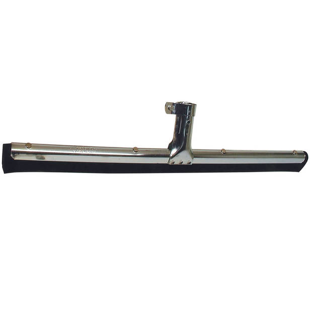 Vloertrekker/douchetrekker voor water metaal/rubber 35 cm met houten steel 150 cm - Vloerwissers