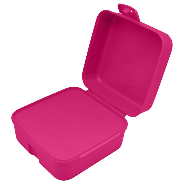 Peppa Pig broodtrommel/lunchbox voor kinderen - roze - kunststof - 14 x 8 cm - Lunchboxen