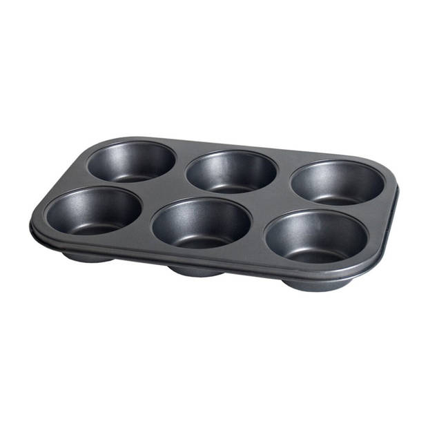 2x stuks muffins en cupcakes bakken bakvorm/bakblik 31 x 21 cm - voor 6x stuks - Muffinvormen / cupcakevormen