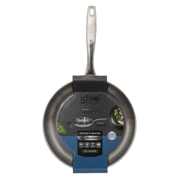 Koekenpan - Alle kookplaten geschikt - zilver - RVS - Dia 26 cm - Koekenpannen