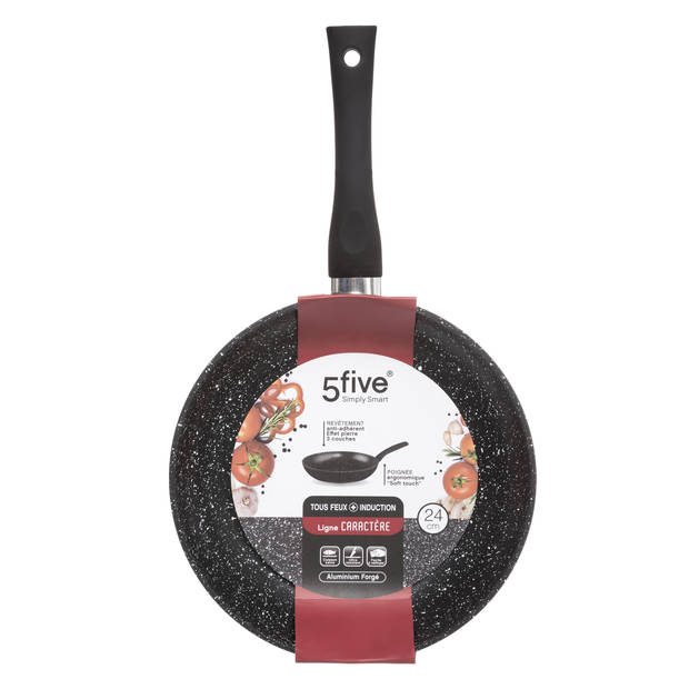 Koekenpan - Alle kookplaten geschikt - zwart - dia 24 cm - Koekenpannen