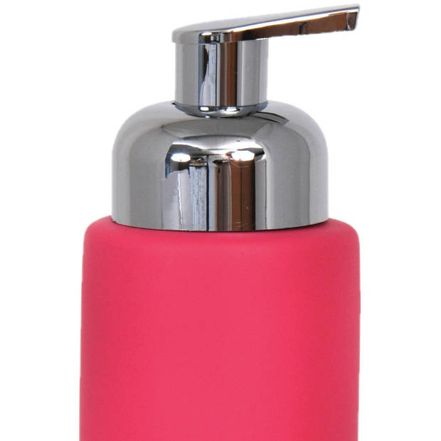 MSV Zeeppompje/dispenser Kyoto - keramiek - fuchsia roze - 6.5 x 18 cm - 250 ml - Zeeppompjes