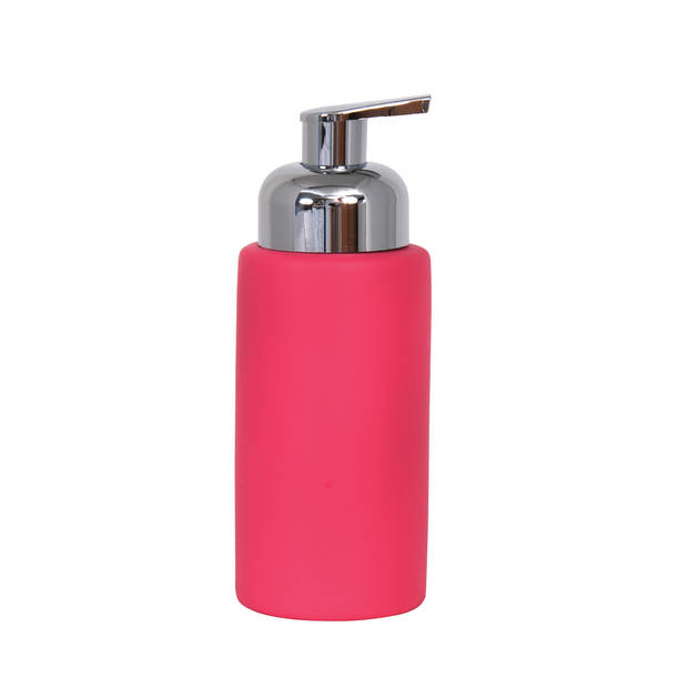 MSV Badkamer accessoires set - fuchsia roze - zeeppompje/wc-borstel - Badkameraccessoireset